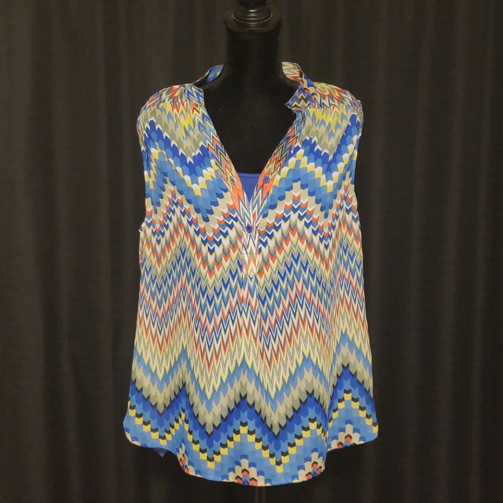 NWT Roz & Ali woman's layered sleeveless top